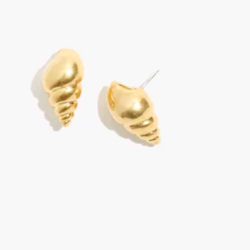 Madewell Gold Seashell Stud Earrings